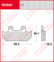 TRW Bremsbeläge Satz MCB624, allround organic, mit ABE