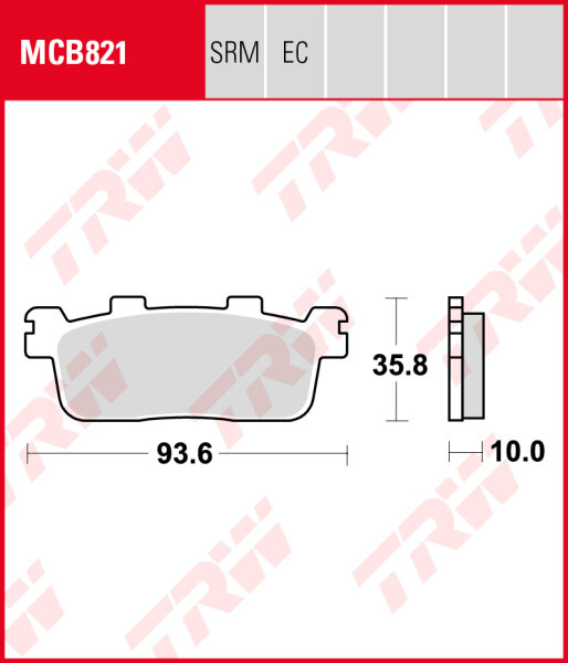 Kymco 125 People S (HA Scheibenbremse), Bj. 07-, Bremsbeläge hinten, TRW Lucas MCB821, Organic Allround