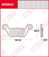 Kymco 500 MXU i., Bj. 09-14, Bremsbeläge hinten, TRW...