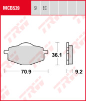 Linhai 125 Eggy, Bj. 07-, Bremsbeläge vorne, TRW...