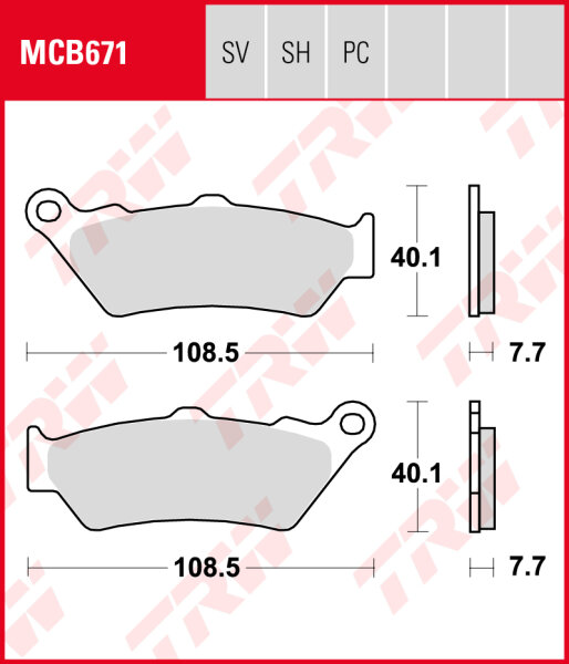 Moto Guzzi ES 1100 Quota, Bj. 99-, KM, Bremsbeläge vorne, TRW Lucas MCB671, Organic Allround