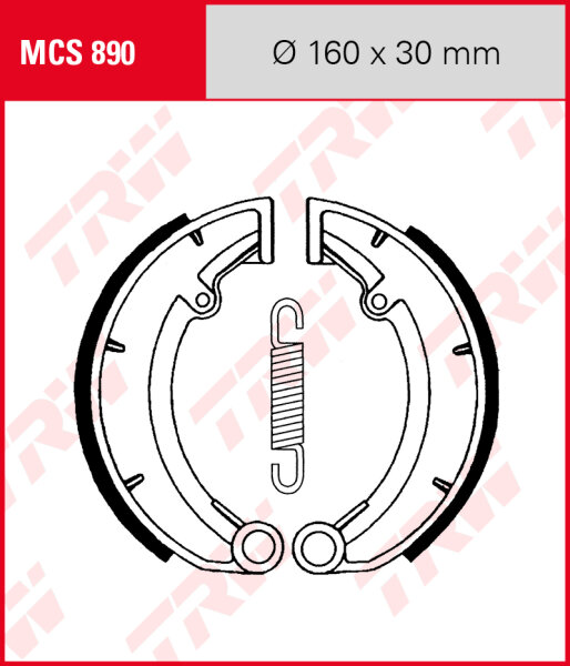 MUZ MZ 301 Saxon Tour, Bj. 93-, Bremsbeläge hinten, TRW Lucas MCS890 Bremsbacken