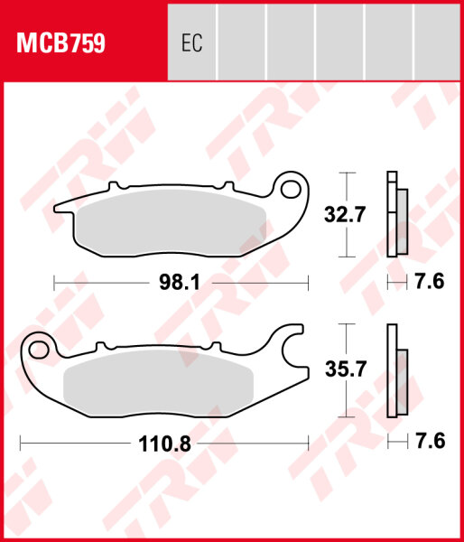 NIU N1 Sport, Bj. 18-, Bremsbeläge vorne, TRW Lucas MCB759, Organic Allround