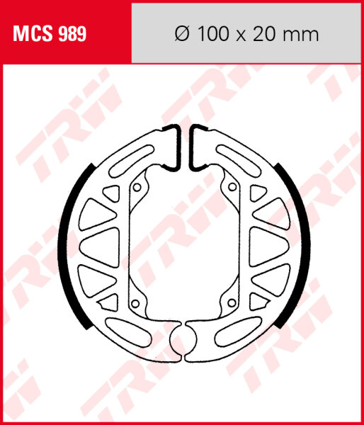 Piaggio 50 Free, Bj. 96-, FCS, Bremsbeläge hinten, TRW Lucas MCS989 Bremsbacken