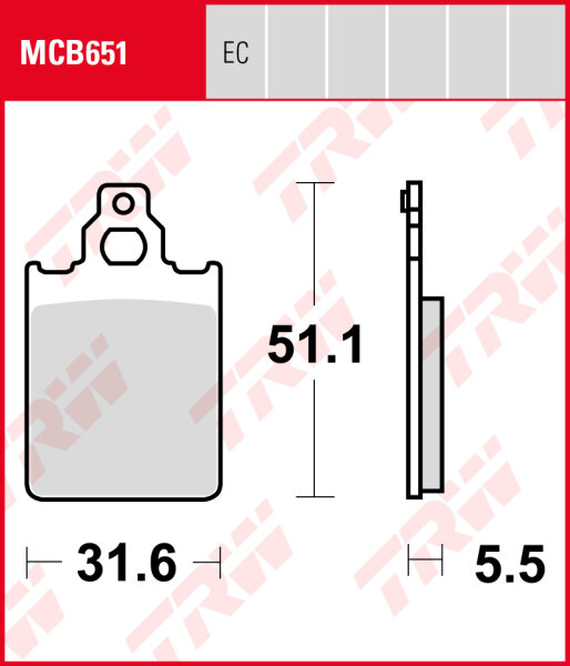 Piaggio 50 Quartz, Bj. 92-, NSP, Bremsbeläge vorne, TRW Lucas MCB651, Organic Allround