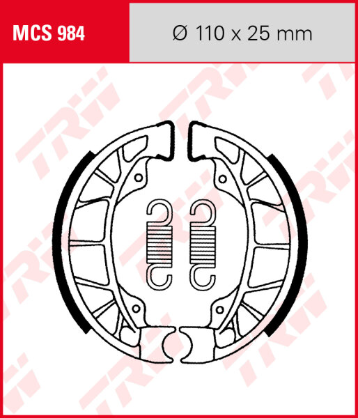 Piaggio TPH 50 Thyhoon, Bj. 08-10, C48, Bremsbeläge hinten, TRW Lucas MCS984 Bremsbacken