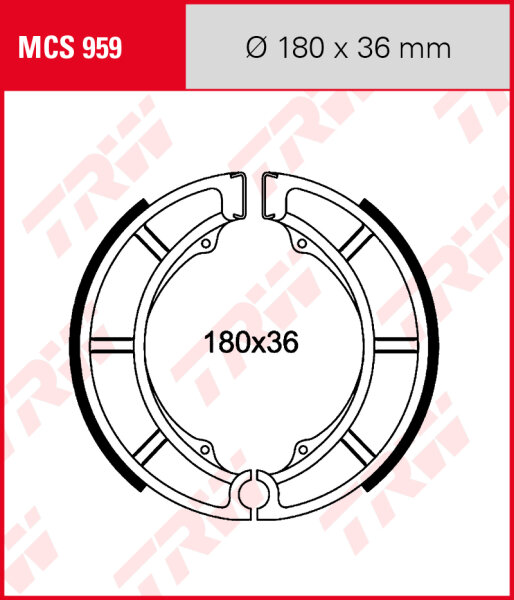 Sachs 800 Roadster V2, Bj. 00-05, 835, Bremsbeläge hinten, TRW Lucas MCS959 Bremsbacken