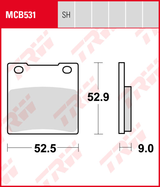 Suzuki GSXR 250, Bj. 88-, Bremsbeläge hinten, TRW Lucas MCB531, Organic Allround