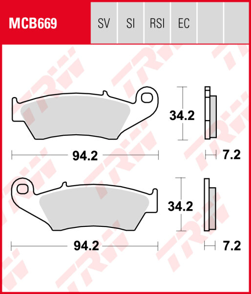Suzuki DR-Z 400 SM, Bj. 05-08, WVB8, Bremsbeläge vorne, TRW Lucas MCB669, Organic Allround