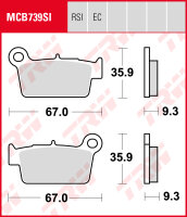 Suzuki RMZ 450, Bj. 05-07, Bremsbeläge hinten, TRW...