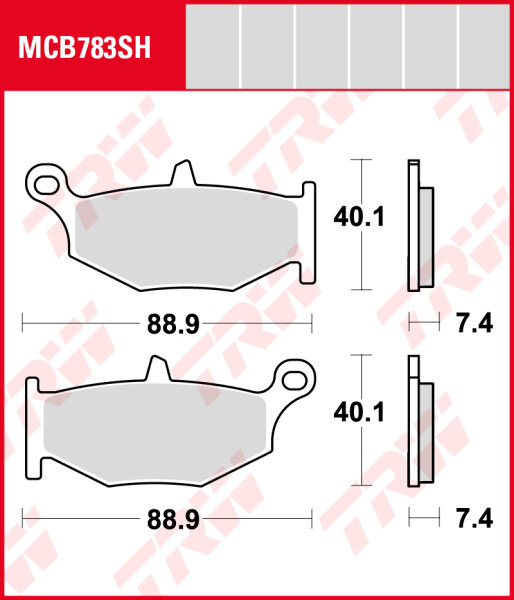 Suzuki GSR 600 A ABS, Bj. 07-10, WVB9, Bremsbeläge hinten, TRW Lucas MCB783SH, Sinter Street