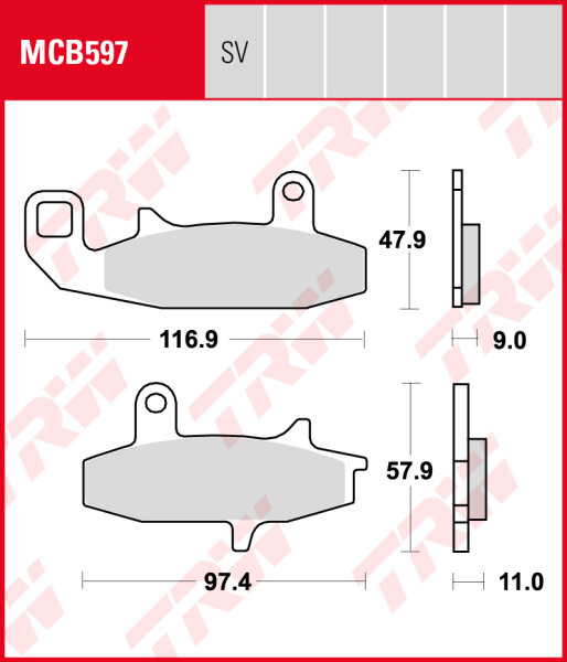 Suzuki DR-Z 800, Bj. 88-90, Bremsbeläge vorne, TRW Lucas MCB597, Organic Allround