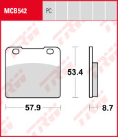 Suzuki GSX-R 1100, Bj. 86-88, GV74CD, Bremsbeläge vorne, TRW Lucas MCB542, Organic Allround