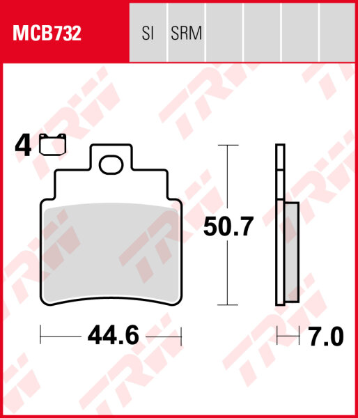 SYM GTS 125 Joymax, Bj. 06-10, LM12W, Bremsbeläge vorne, TRW Lucas MCB732SRM, Sinter Maxi Scooter