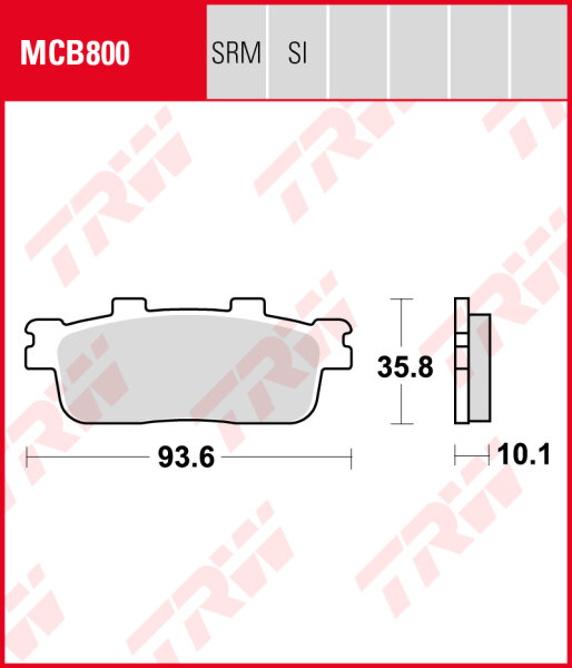 SYM GTS 125 Joymax, Sport, CBS, ABS, Bj. 11-, LN12W, Bremsbeläge hinten, TRW Lucas MCB800SRM, Sinter Maxi Scooter