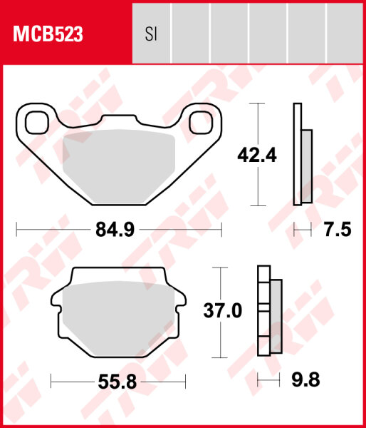 TGB 525 Target, Bj. 09-11, Bremsbeläge hinten, TRW Lucas MCB523SI, Sinter Offroad