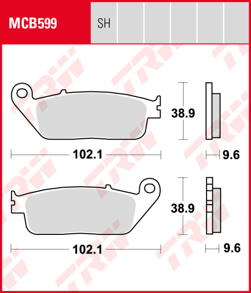 Victory  1731 Gunner, Bj. 15-, C, Bremsbeläge hinten, TRW Lucas MCB599SH, Sinter Street