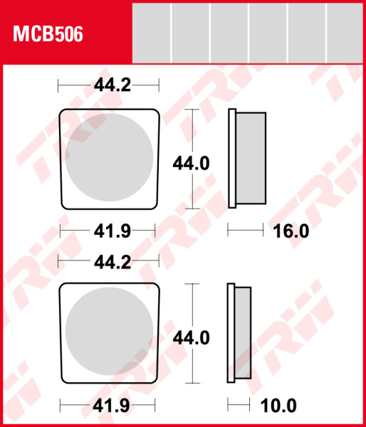Yamaha RD 50 M, Bj. 79-84, 2E0, Bremsbeläge vorne, TRW Lucas MCB506, Organic Allround