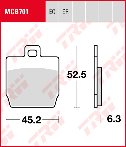 Yamaha YQ 50 Aerox L, Bj. 02-12, SA14, Bremsbeläge hinten, TRW Lucas MCB701, Organic Allround
