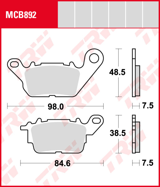 Yamaha 125 N-Max, Bj. 15-, Bremsbeläge vorne, TRW Lucas MCB892, Organic Allround