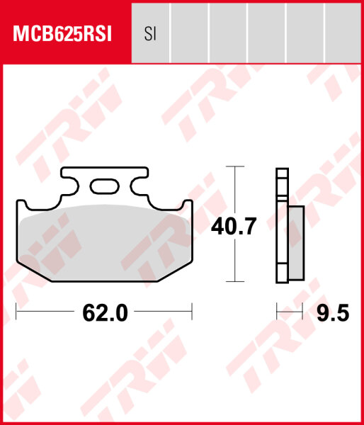 Yamaha DT 125 X, Bj. 05-06, DE06, Bremsbeläge hinten, TRW Lucas MCB625SI, Sinter Offroad