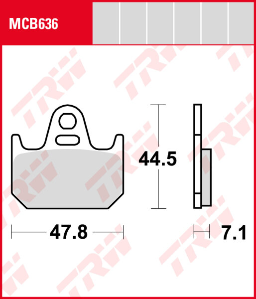 Yamaha TZ 125, Bj. 99, CE04, Bremsbeläge hinten, TRW Lucas MCB636, Organic Allround