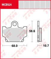 Yamaha XV 500 SE, Bj. 83-84, 26R, Bremsbeläge vorne, TRW Lucas MCB524, Organic Allround