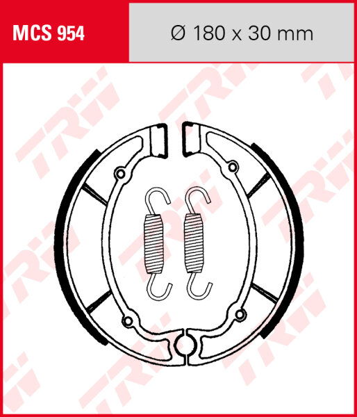 Yamaha XS 650, Bj. 75-76, 447, Bremsbeläge hinten, TRW Lucas MCS954 Bremsbacken