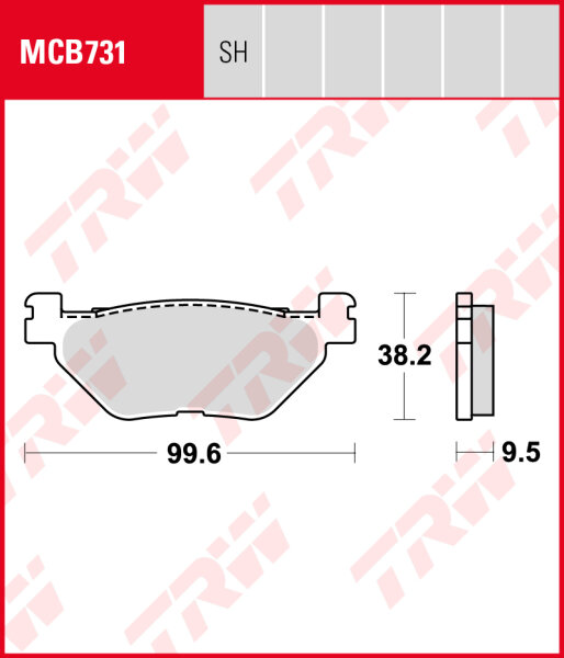 Yamaha FJR 1300 A, AS, Bj. 13-15, RP23, Bremsbeläge hinten, TRW Lucas MCB731, Organic Allround