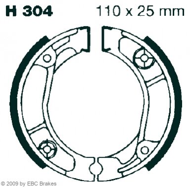 EBC Bremsbacken Satz H304, für Trommelbremse 110 x 25 mm