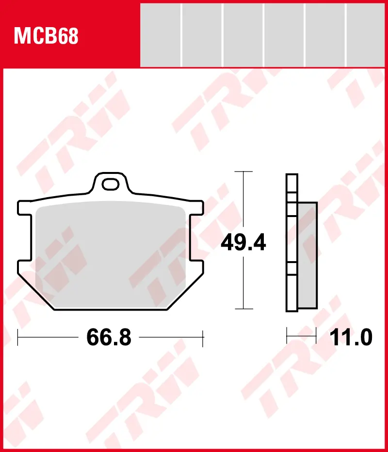 TRW Bremsbeläge Satz MCB68, allround organic, mit ABE