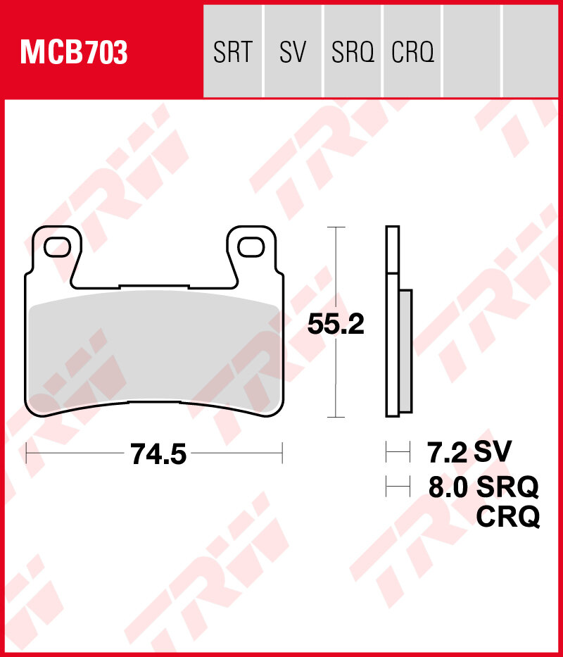 TRW Bremsbeläge Satz MCB703, allround organic, mit ABE, 23,00 €