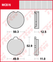 TRW Bremsbeläge Satz MCB70, allround organic, mit ABE