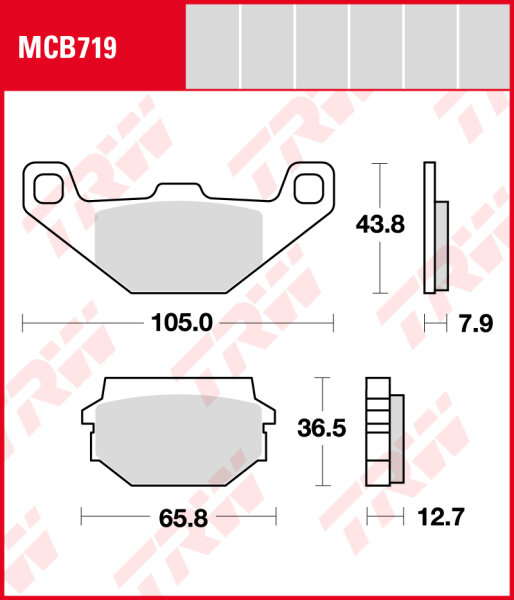 TRW Bremsbeläge Satz MCB719, allround organic, mit ABE