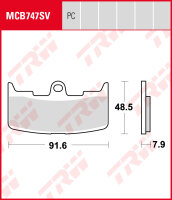 TRW Bremsbeläge Satz MCB747SV, sinter street, mit ABE