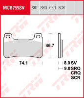 TRW Bremsbeläge Satz MCB755SV, sinter street, mit ABE