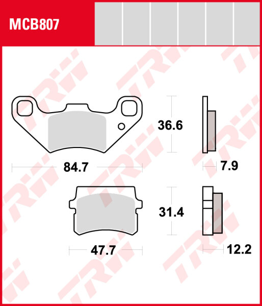 TRW Bremsbeläge Satz MCB807, allround organic, mit ABE