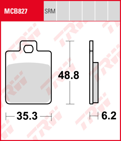 TRW Bremsbeläge Satz MCB827SRM, sinter maxi scooter, mit ABE