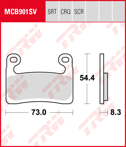 TRW Bremsbeläge Satz MCB901SRT, sinter road & track, mit ABE