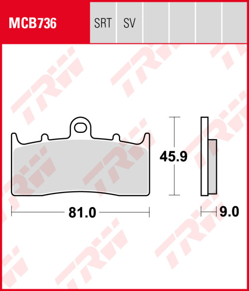 TRW Bremsbeläge Satz MCB736SRT, sinter road & track, mit ABE - aktuell ausverkauft -