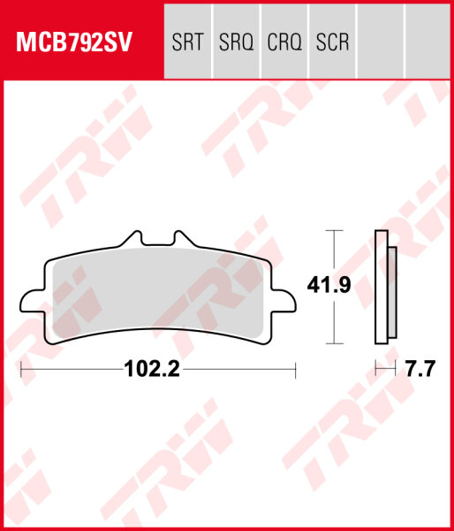 TRW Bremsbeläge Satz MCB792SRT, sinter road & track, mit ABE - aktuell ausverkauft -