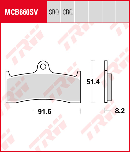 TRW Lucas Bremsbeläge Satz MCB660TRQ, sinter track, mit ABE