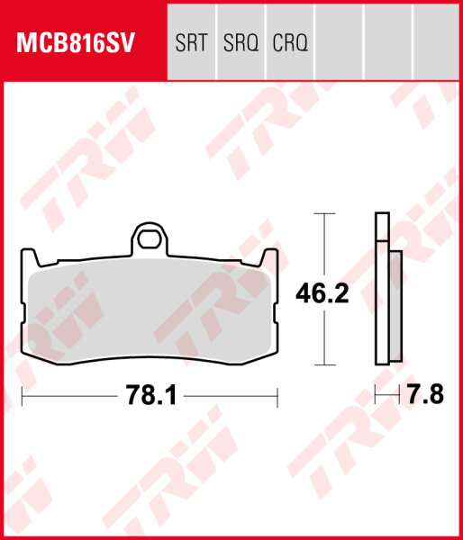 TRW Bremsbeläge Satz MCB816CRQ, hyper-carbon racing, ohne ABE