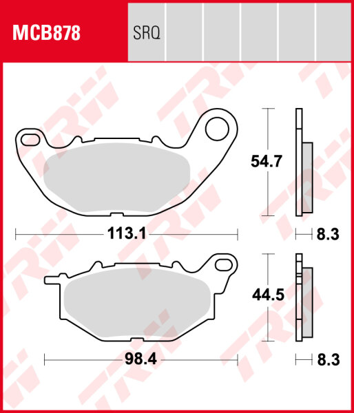 TRW Lucas Bremsbeläge Satz MCB878TRQ, sinter track, mit ABE