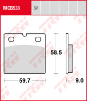 TRW Bremsbeläge Satz MCB533SV, sinter street, mit ABE