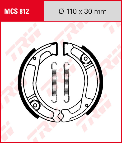 TRW Bremsbacken Satz MCS812, für Trommelbremse 110 x 30 mm