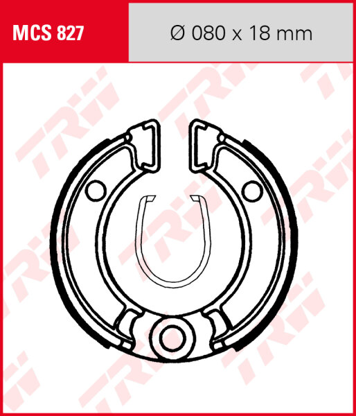TRW Bremsbacken Satz MCS827, für Trommelbremse 80 x 18 mm