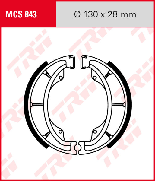 TRW Bremsbacken Satz MCS843, für Trommelbremse 130 x 28 mm