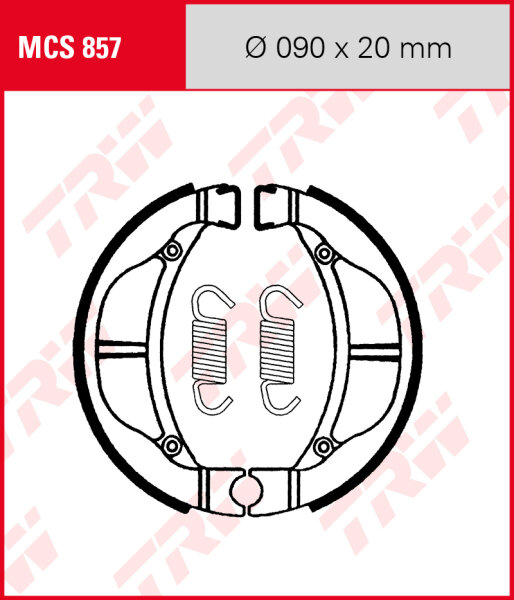 TRW Bremsbacken Satz MCS857, für Trommelbremse 90 x 20 mm