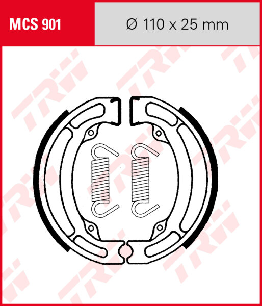 TRW Bremsbacken Satz MCS901, für Trommelbremse 110 x 25 mm